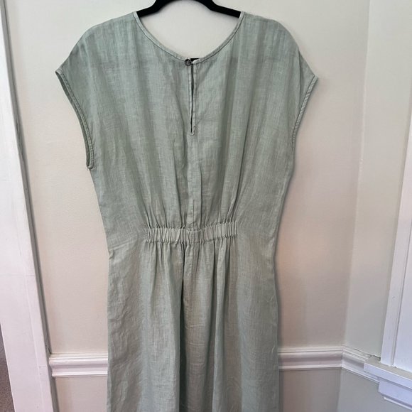Mint Green Large 100% Linen Lauren Vidal Dress. Made in Italy! - Picture 2 of 3